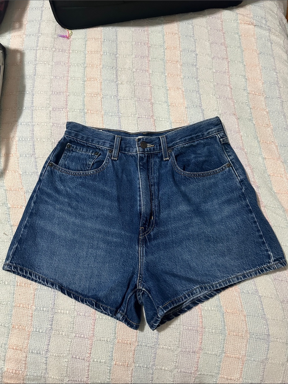 Levi’s High Loose shorts - size 30 
Classic High-Waist Dark Blue Denim Shorts